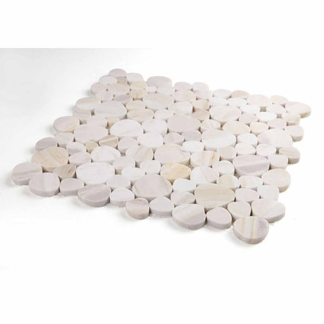 Marble Pebbles Mosaics Heart Shape - Wood