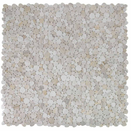 Marble Pebbles Mosaics Heart Shape - Wood