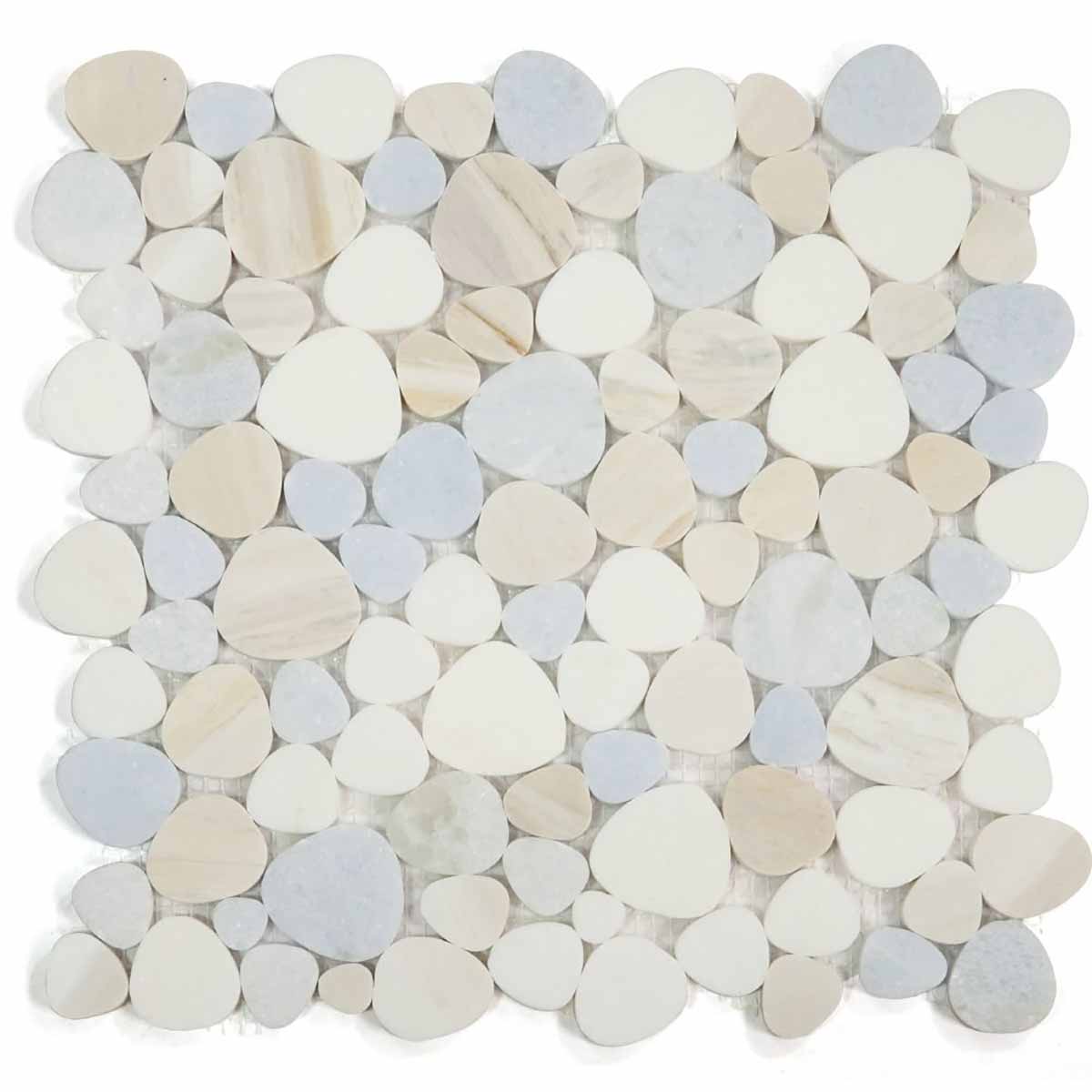 Marble Pebbles Mosaics Heart Shape - Sky