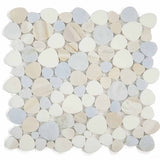 Marble Pebbles Mosaics Heart Shape - Sky