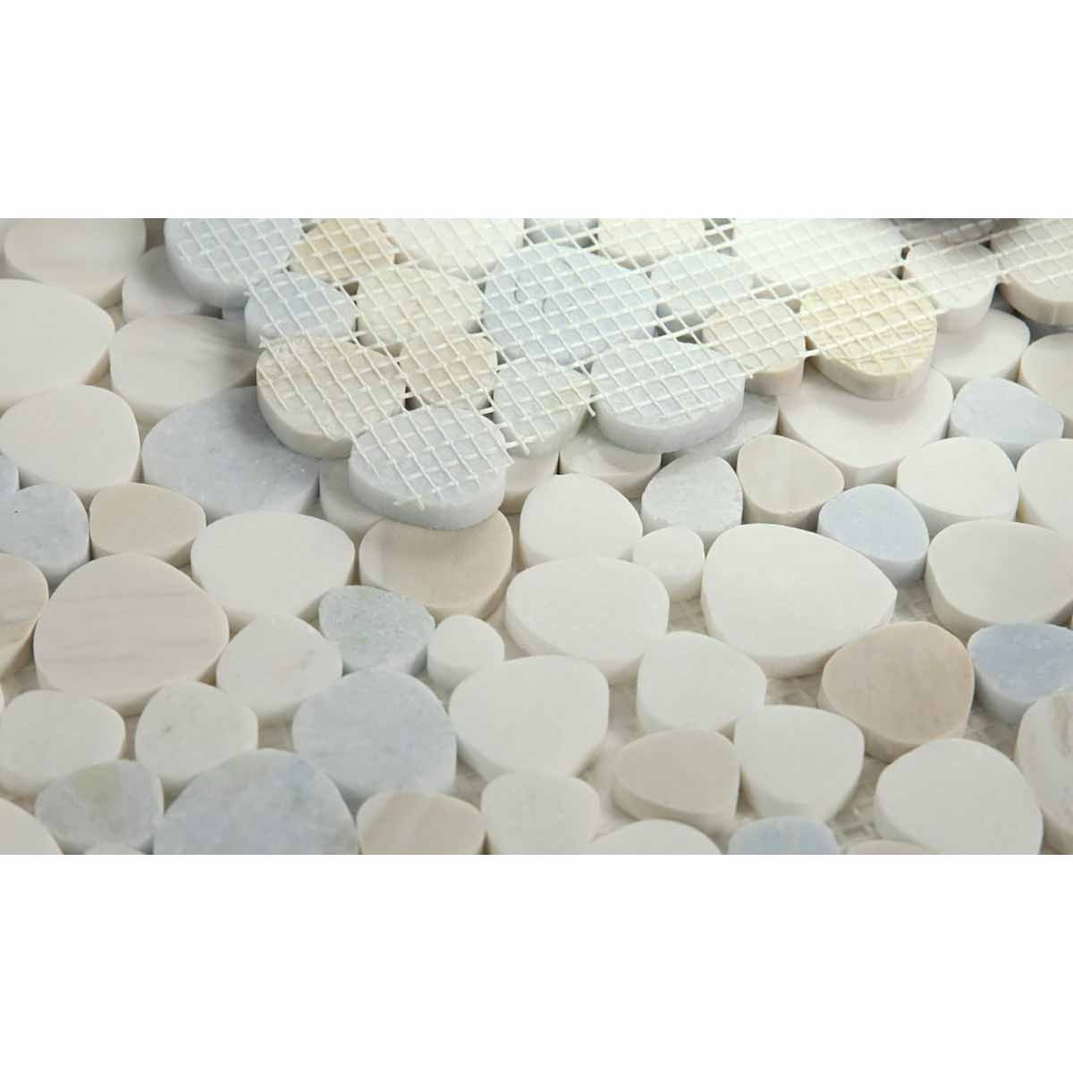 Marble Pebbles Mosaics Heart Shape - Sky