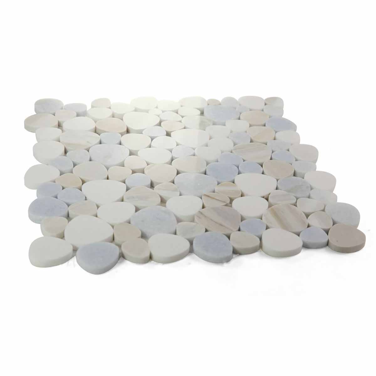 Marble Pebbles Mosaics Heart Shape - Sky