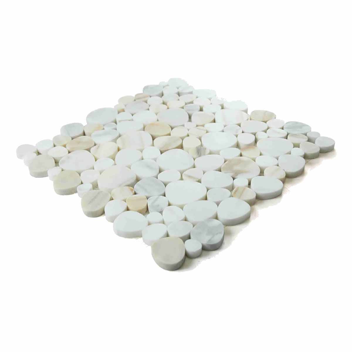 Marble Pebbles Mosaics Heart Shape - Calacatta Gold Honed