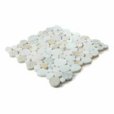 Marble Pebbles Mosaics Heart Shape - Calacatta Gold Honed
