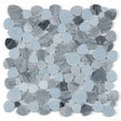 Marble Pebbles Mosaics Heart Shape - Sky Blue