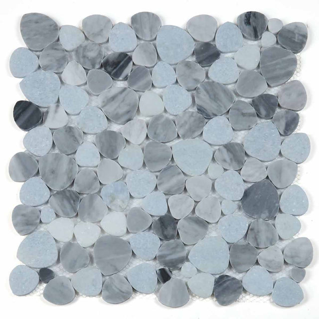 Marble Pebbles Mosaics Heart Shape - Sky Blue