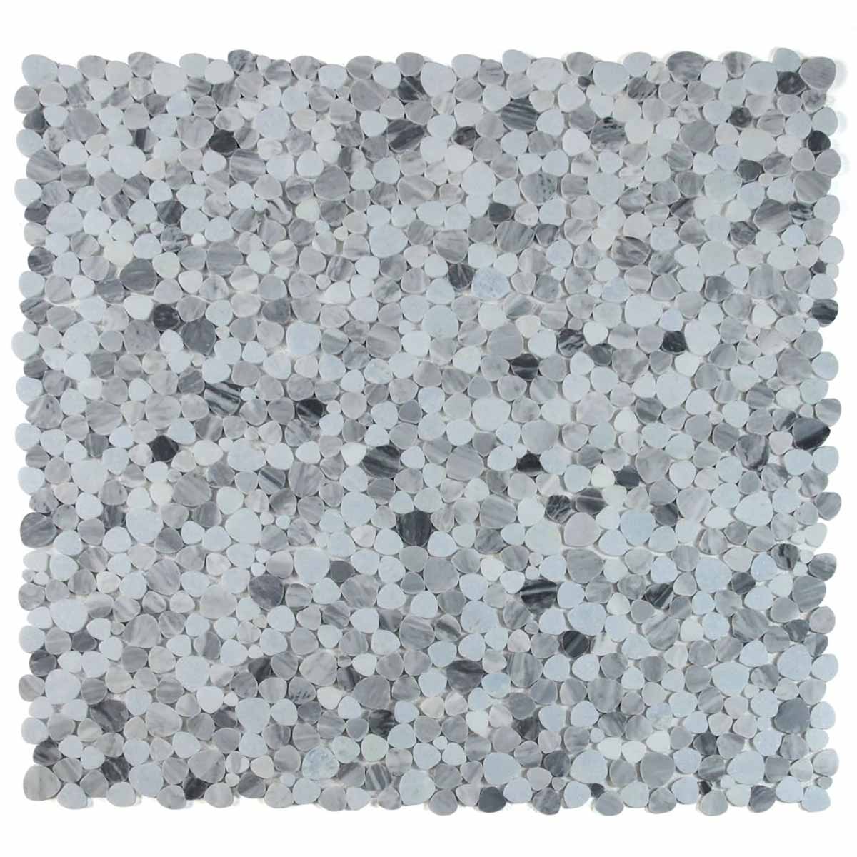 Mosaics Marble Pebbles Heart Shape - Sky Blue