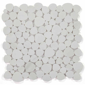 Dolomite heart shape marble pebble mosaic tile honed finish