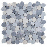 Marble Pebbles Mosaics Heart Shape - Italian Blue