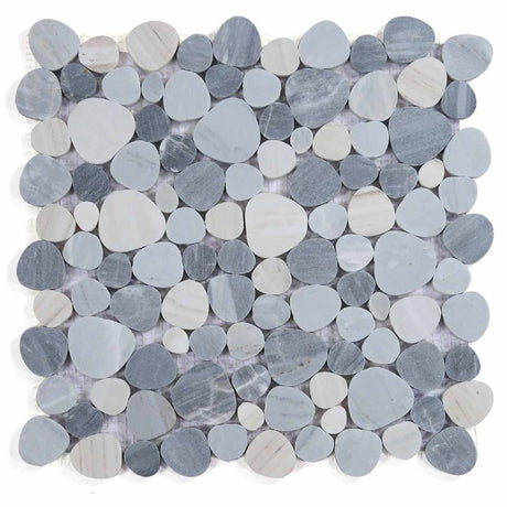 Marble Pebbles Mosaics Heart Shape - Italian Blue