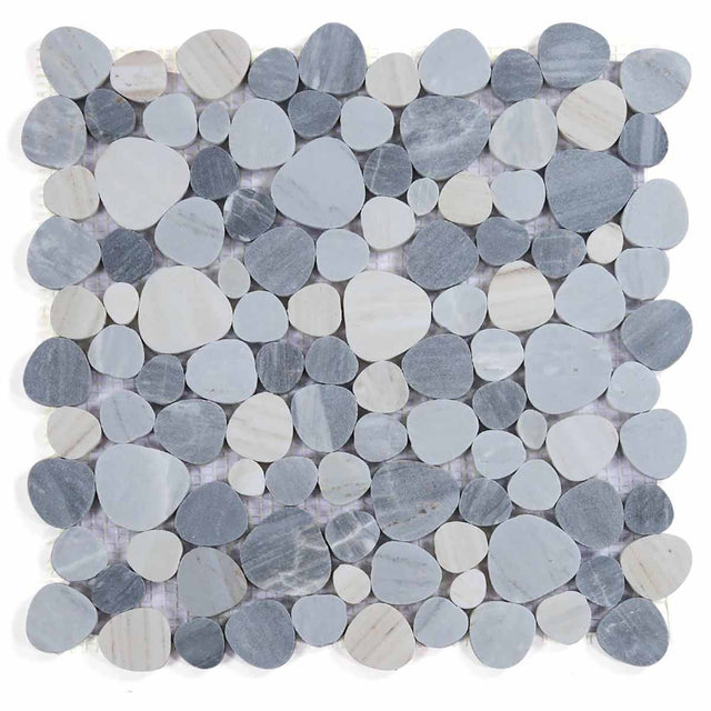 Marble Pebbles Mosaics Heart Shape - Italian Blue
