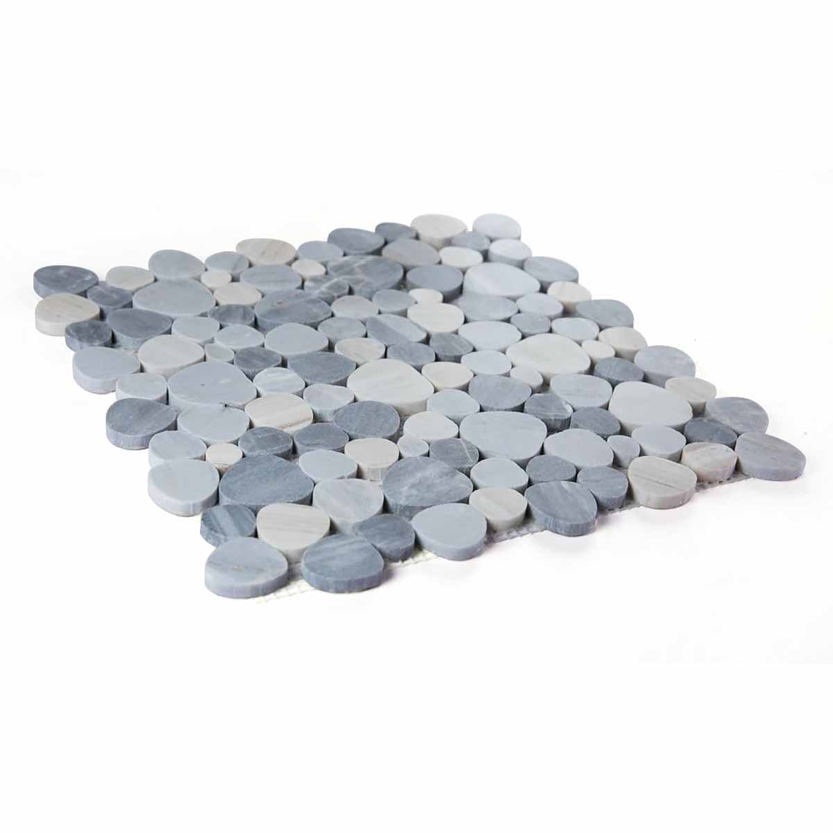 Marble Pebbles Mosaics Heart Shape - Italian Blue