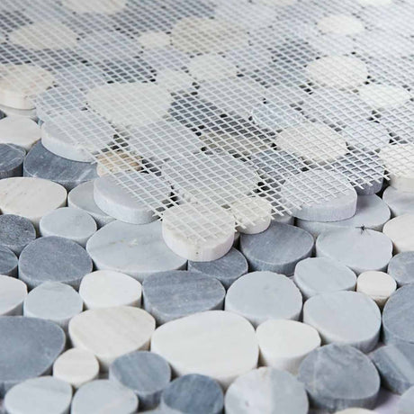 Marble Pebbles Mosaics Heart Shape - Italian Blue