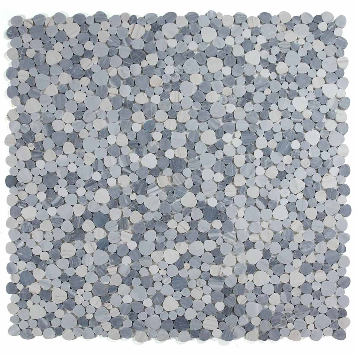 Marble Pebbles Mosaics Heart Shape - Italian Blue