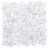 Marble Pebbles Mosaics Heart Shape - White