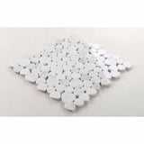 Marble Pebbles Mosaics Heart Shape - White