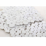 Marble Pebbles Mosaics Heart Shape - White