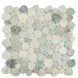 Marble Pebbles Mosaics Heart Shape - River Green