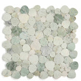 Marble Pebbles Mosaics Heart Shape - River Green