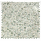 Marble Pebbles Mosaics Heart Shape - River Green