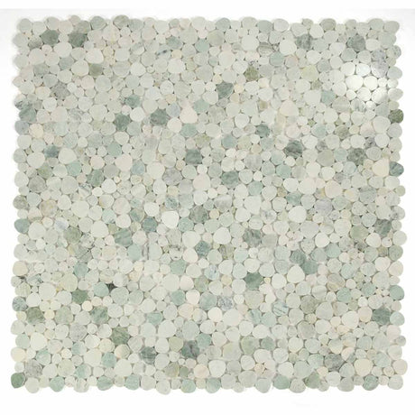 Marble Pebbles Mosaics Heart Shape - River Green