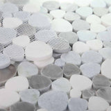 Marble Pebbles Mosaics Heart Shape - Beach Rocks