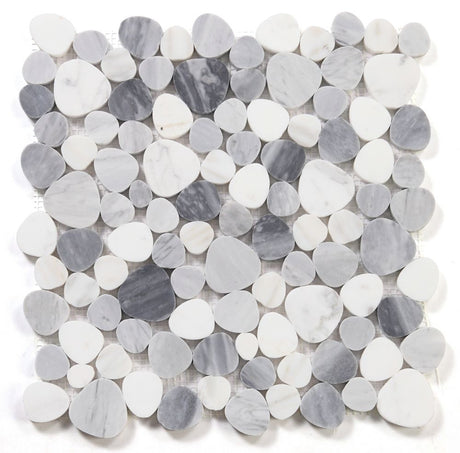 Marble Pebbles Mosaics Heart Shape - Calacatta Gray