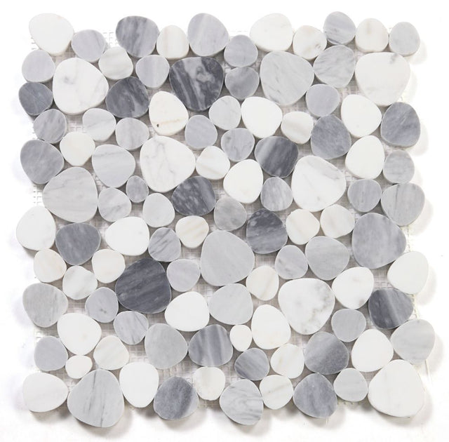 Marble Pebbles Mosaics Heart Shape - Calacatta Gray