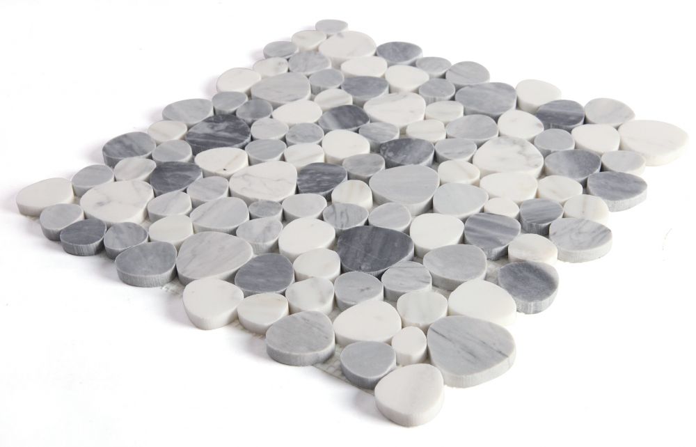 Marble Pebbles Mosaics Heart Shape - Calacatta Gray