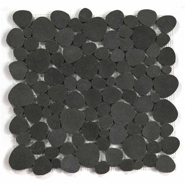 Marble Pebbles Mosaics Heart Shape - Volcanic Black