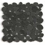 Marble Pebbles Mosaics Heart Shape - Volcanic Black