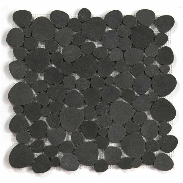 Marble Pebbles Mosaics Heart Shape - Volcanic Black