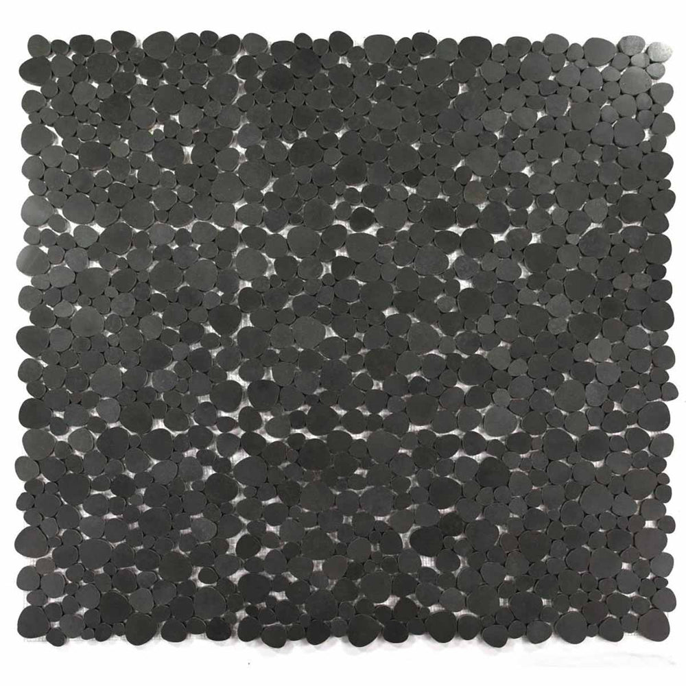 Marble Pebbles Mosaics Heart Shape - Volcanic Black