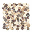Marble Pebbles Mosaics Heart Shape - Coffee