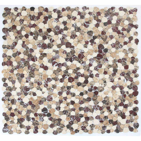 Marble Pebbles Mosaics Heart Shape - Coffee