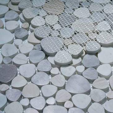 Mosaics Marble Pebbles Heart Shape - Honey Honed