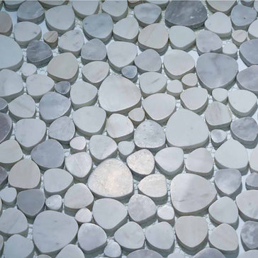 Mosaics Marble Pebbles Heart Shape - Honey Honed