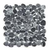 Mosaics Marble Pebbles Heart Shape - Black Grain