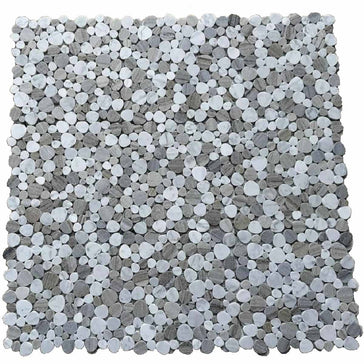 Carrara White Marble Pebbles Mosaics Heart Shape - Crystal Grain