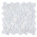Marble Pebbles Mosaics Heart Shape - Carrara White