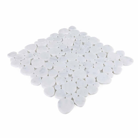 Marble Pebbles Mosaics Heart Shape - Carrara White