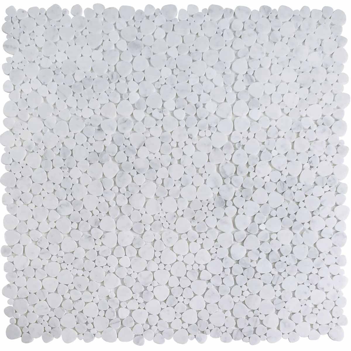 Marble Pebbles Mosaics Heart Shape - Carrara White