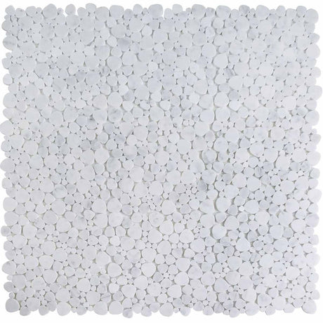 Marble Pebbles Mosaics Heart Shape - Carrara White