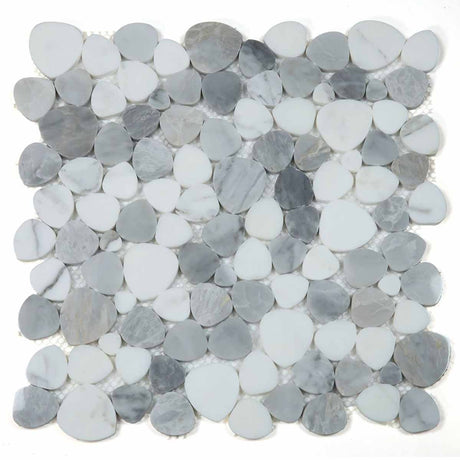 Marble Pebbles Mosaics Heart Shape - Nightfall