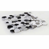 Marble Pebbles Mosaics Heart Shape - Black and White