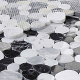 Marble Pebbles Mosaics Heart Shape - Black and White