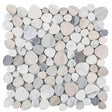 Marble Pebbles Mosaics Heart Shape - Earth tone