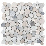 Marble Pebbles Mosaics Heart Shape - Earth tone