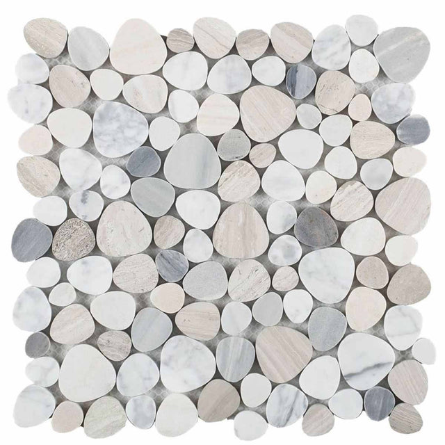 Marble Pebbles Mosaics Heart Shape - Earth tone