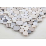 Marble Pebbles Mosaics Heart Shape - Earth tone